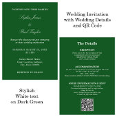 Dark Green Wedding QR Code UAWG Einladung