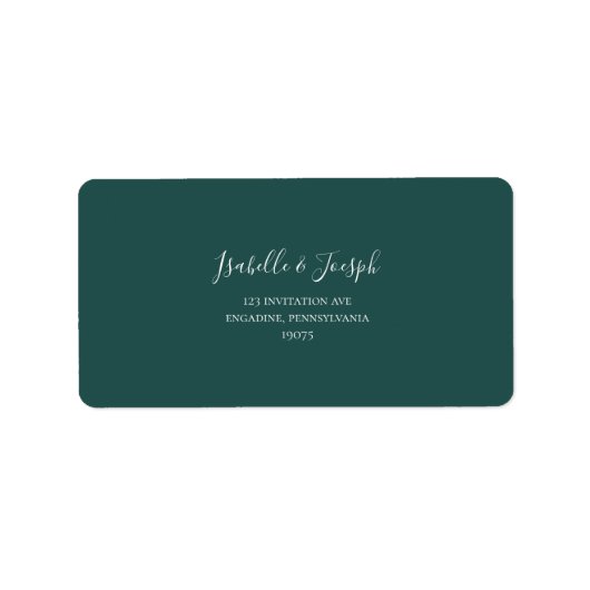 Dark Green Wedding RSVP Adressenmarken Adressaufkleber (Vorne)