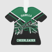 Dark Green, White and Black Cheerleader Ornament (Vorderseite)