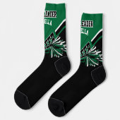 Dark Green, White und Black Cheerleader Socken (Linkes Detail)