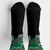 Dark Green, White und Black Cheerleader Socken (Oben)