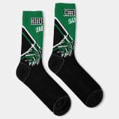 Dark Green, White und Black Cheerleader Socken (Rechts)