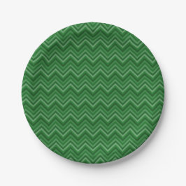 Dark Green Zig Zags Pappteller