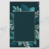 Dark Greenery Elegant Briefpapier (Rückseite)