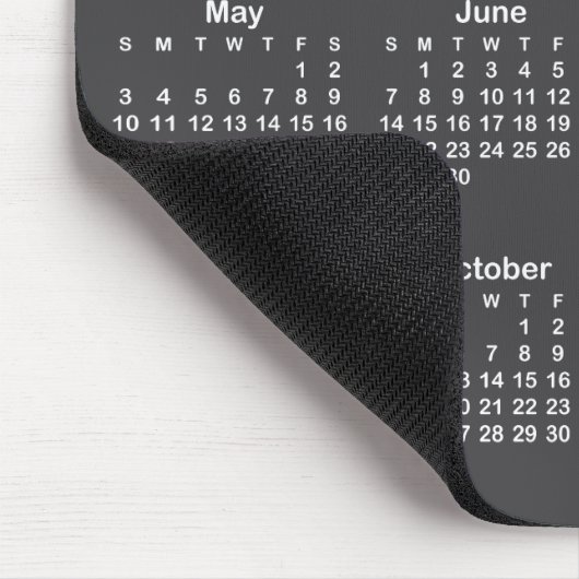 Dark Grey and White 2026 Calendar Mousepad (Ecke)
