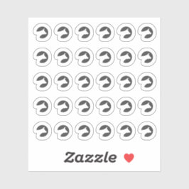 Dark Grey Beef Wedding Place Cards Meal Choice Aufkleber