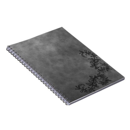 Dark Grey & Black Accent Notebook Chic Minimalist Notizblock (Rechte Seite)
