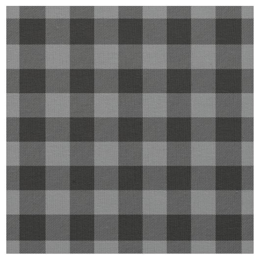 Dark Grey & Black Plaid Gingham Stoff (Nahaufnahme)