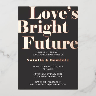Dark Grey Foil “Love’s Bright Future” Engagement I Folieneinladung
