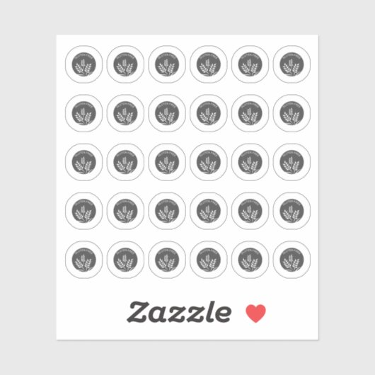 Dark Grey Gluten Free Wedding Place Meal Choice Aufkleber (Blatt)