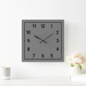 Dark grey quadratische wanduhr (Zuhause)
