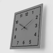 Dark grey quadratische wanduhr (Winkel)