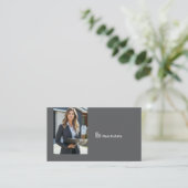Dark Grey Real Estate Agent Photo QR Code Visitenkarte (Stehend Vorderseite)