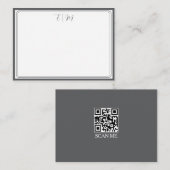  Dark Grey three Border Monogram Note Card Mitteilungskarte (Vorne/Hinten)