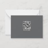  Dark Grey three Border Monogram Note Card Mitteilungskarte (Rückseite)