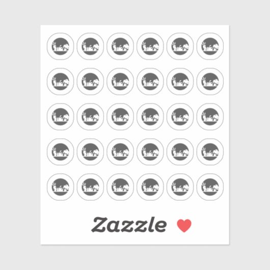 Dark Grey Vegetarian Wedding Place Meal Choice  Aufkleber (Blatt)