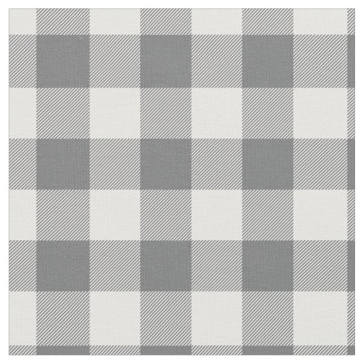 Dark Grey & White Plaid Gingham Stoff (Nahaufnahme)