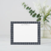Dark Grid Frame Note Card Einladung (Stehend Vorderseite)