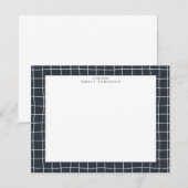 Dark Grid Frame Note Card Einladung (Vorne/Hinten)