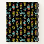Dark Grunge Cactus Pattern Notizbuch (Rückseite)