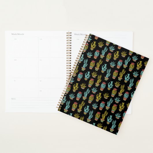 Dark Grunge Cactus Pattern Planer (Anzeige)