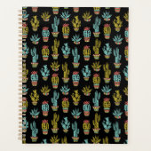 Dark Grunge Cactus Pattern Planer (Vorderseite)