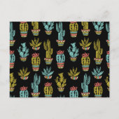 Dark Grunge Cactus Pattern Postkarte (Vorderseite)