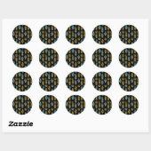 Dark Grunge Cactus Pattern Runder Aufkleber (Blatt)