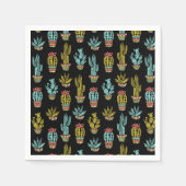 Dark Grunge Cactus Pattern Serviette (Vorderseite)