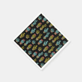 Dark Grunge Cactus Pattern Serviette (Ecke)