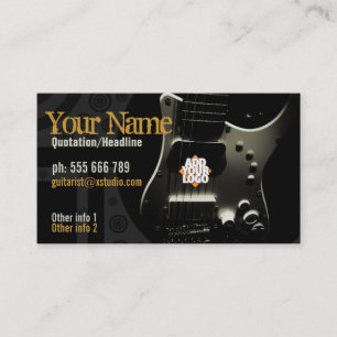 Dark Grunge Gitarre mit Logo Visitenkarte