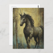 Dark Grunge Unicorn Postkarte (Vorne/Hinten)