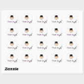 Dark Hair Boy Abschluss Danke Stickers (Blatt)