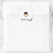 Dark Hair Boy Abschluss Danke Stickers (Tasche)