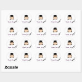 Dark Hair Girl Abschluss Danke Stickers (Blatt)