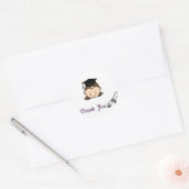 Dark Hair Girl Abschluss Danke Stickers (Umschlag)