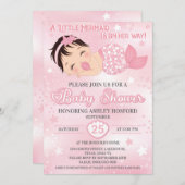 Dark Hair Girl Baby Shower Einladung (Vorne/Hinten)