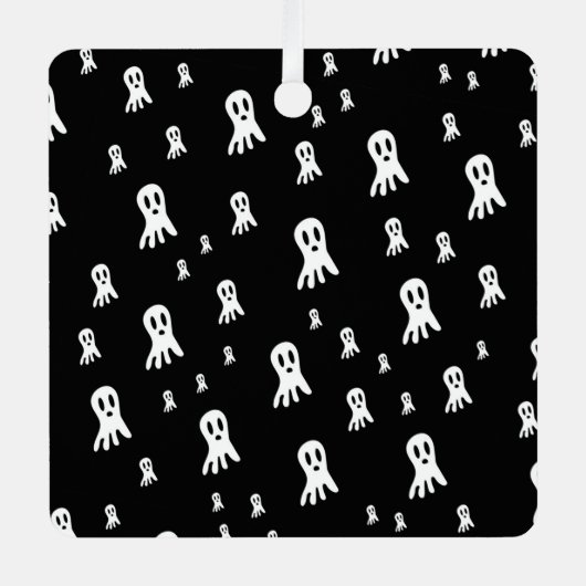 Dark Halloween Ghosts Ornament Aus Metall (Vorderseite)