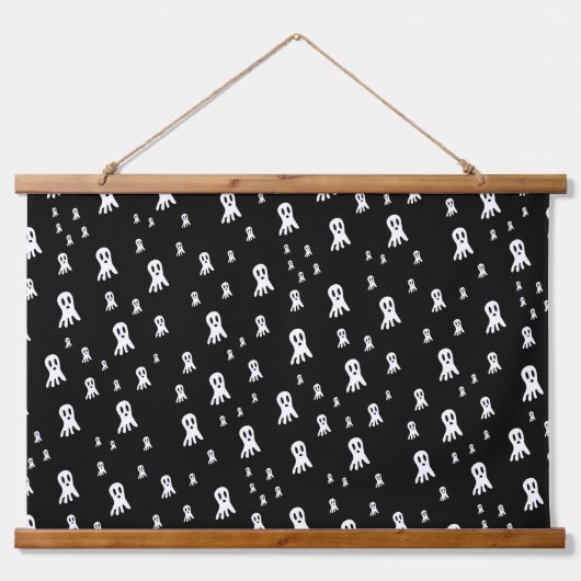 Dark Halloween Ghosts Wandteppich Mit Holzrahmen (Vorne)