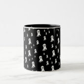 Dark Halloween Ghosts Zweifarbige Tasse (Mittel)
