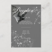 Dark Halloween Glam Bat & Diamonds Empfang Begleitkarte (Vorderseite)