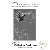 Dark Halloween Glam Bat & Diamonds Empfang Begleitkarte