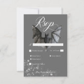 Dark Halloween Glam Bat & Diamonds Hochzeitsessen RSVP Karte (Vorderseite)