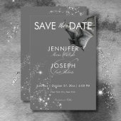 Dark Halloween Glam Bat & Diamonds Wedding Save The Date