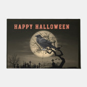 Dark Halloween Graveyard und Raven in Tree Fußmatte (Vorderseite)
