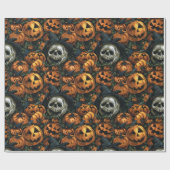 Dark Halloween Pumpkin Geschenkpapier (Flach)