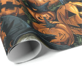 Dark Halloween Pumpkin Geschenkpapier (Rolleneckpunkt)