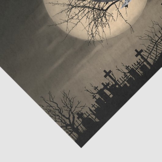 Dark Halloween Raven in Tree Seidenpapier (Ausschnitt)