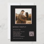 Dark Hand Drawn Roses Photo Wedding Einladung (Rückseite)