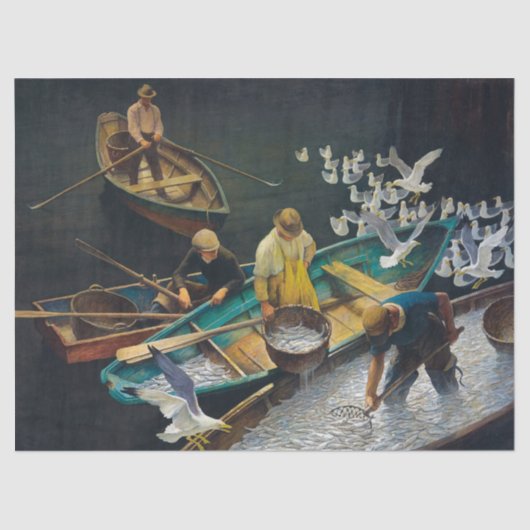 Dark Harbour Fishermen von Newell Convers Wyeth Seidenpapier (Vorderseite)